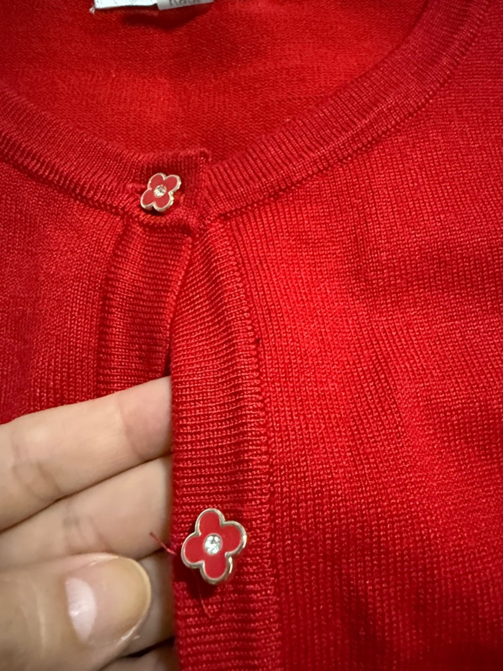 Melissa Paige Red Women's Cardigan Sweater - Picture 6 of 6